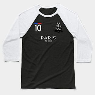 PARIS SOCCER Number 10 Offensive Midfielder Two Stars Baseball T-Shirt